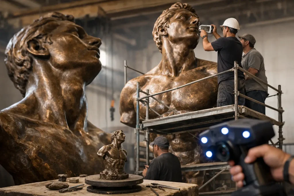 Agrandir une sculpture existante en bronze