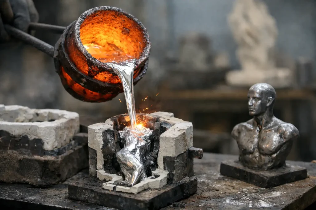 Coulée aluminium pour sculpture sur mesure