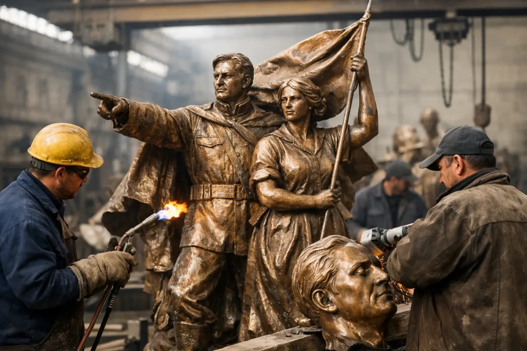 Fabrication d’un monument public en bronze