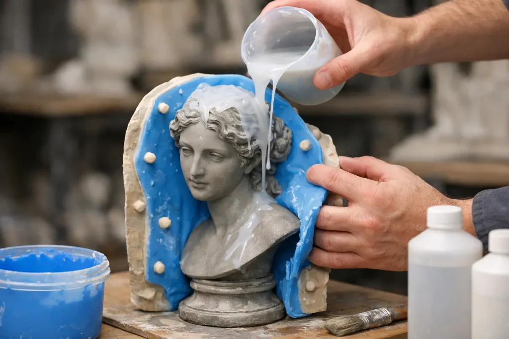 Moulage silicone d’une sculpture originale