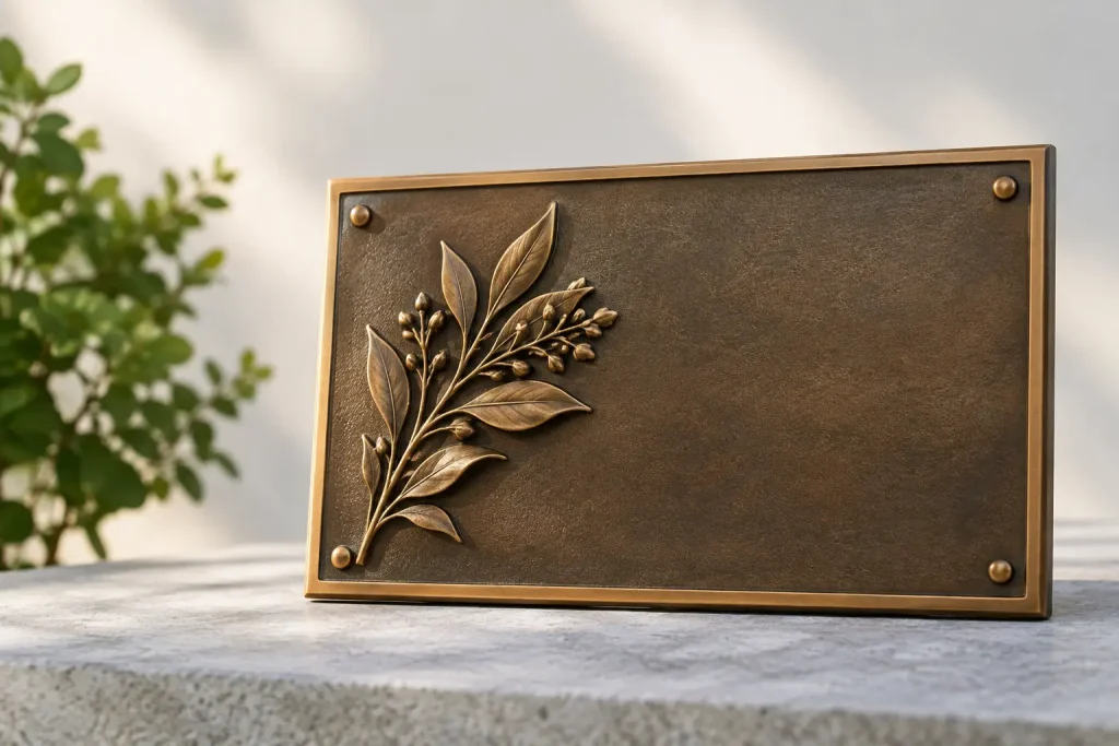 Plaque commémorative personnalisée en bronze