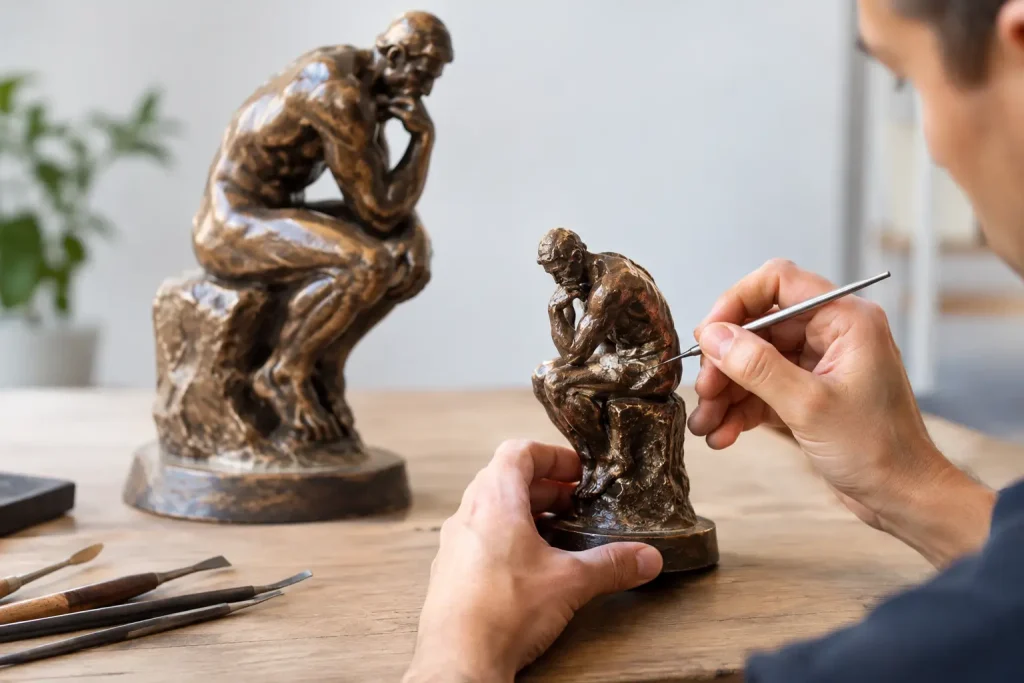 Miniaturisation d’œuvre artistique en bronze